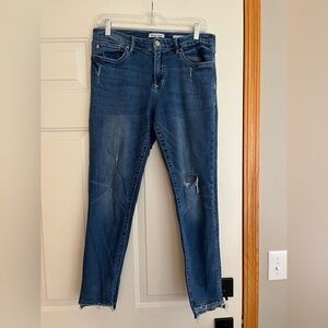 Dear John Gisele high waisted skinny raw hem skinny jean. Size 30.